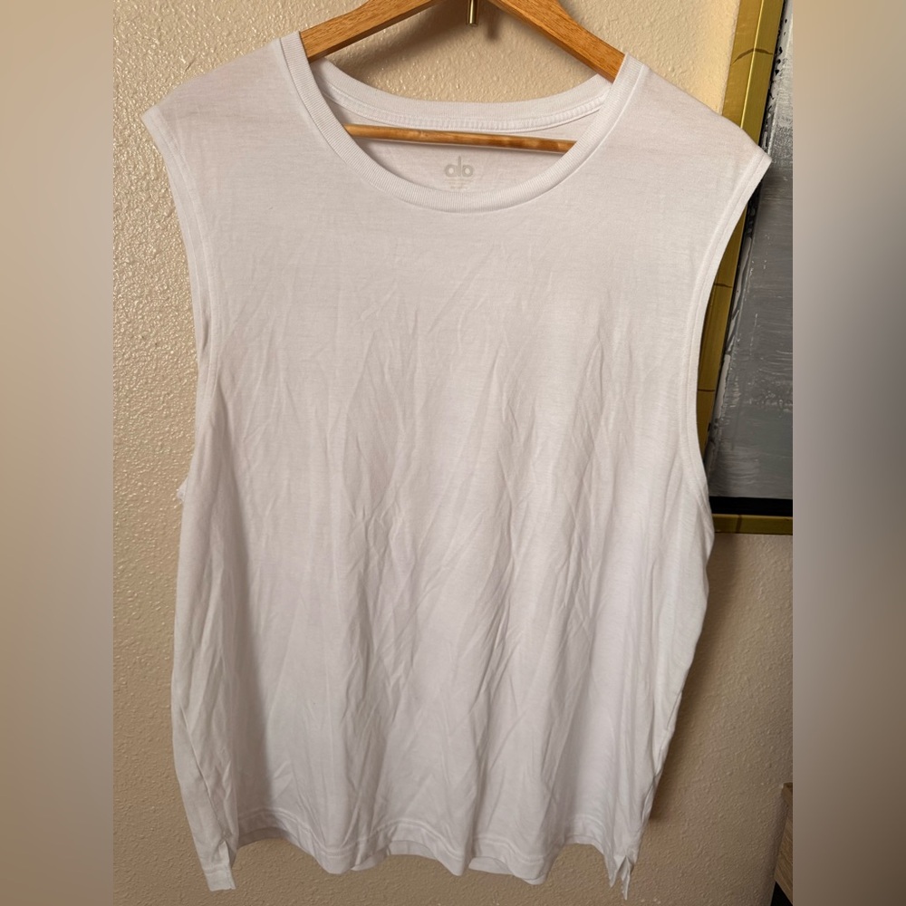 ALO Yoga White Muscle Tee